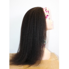 Elesis Virgin Hair Long Human Hair Headband Scarf wigs  Glueless No plucking Wigs 200% Density 300grams Nautral Black 