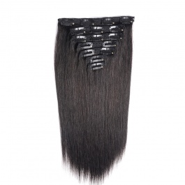 elesis virgin hair clip in hair extensions 100% human hair 7pcs set 120grams-clip1