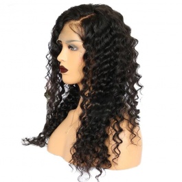  Brazilian Deep Wave Wet and Wavy Human Hair Wigs 150% Density For Women Brazilian Deep Wave Human Hair Lace Frontal Wig