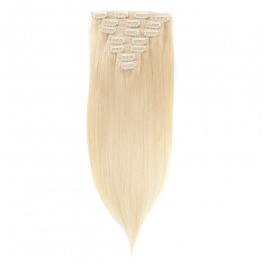 Elesis Virgin Hair Clip in hair extensions 613 Blonde virgin hair top grade human hair 7pieces set clip in 120 grams