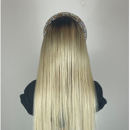 Darkroot Blonde Toner T1B/613 Straight Raw hair Wig  180% Density Brazilian hair lace closure /frontal wig
