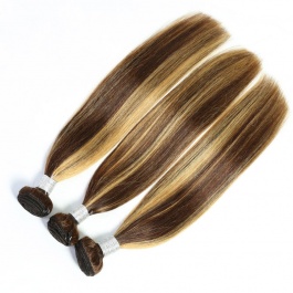 Elesis  balayage highlight bundles straight 3bundles virgin remy hair piano color  p4/27 brazilian human hair-ST427
