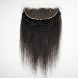 13x6 frontal kinky straight top grade raw hair Swiss lace HD lace raw hair closures