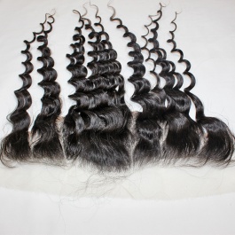 100% Hand Tied Ear to Ear 13x4 Loose Wave Swiss Lace/Transparent Lace/HD lace Frontal Closure Brazilian hair