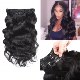 Elesis virgin hair 8 pattern hair style 10pcs set 160grams Virgin Remy Hair clip in 100% human hair-clip6