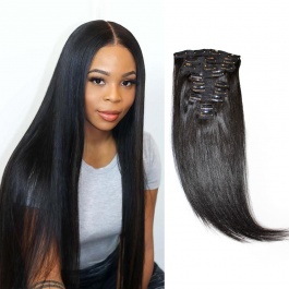Elesis virgin hair 9pcs set 140grams 8 pattern hairstyle Virgin Remy Hair clip in 100% human hair-clip4