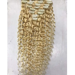 Elesis Virgin Hair Clip in hair extensions 613 Blonde virgin hair top grade human hair 7pieces set clip in 120 grams