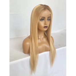 Elesis Hair 180% Density Blonde Highlight Piano Color #27/613 Lace Part Wig Straight Human Hair 