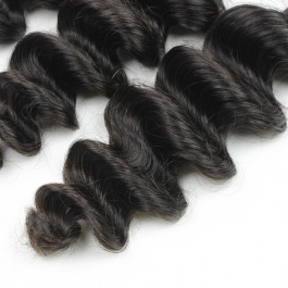 Elesis hair extensions 100% remy human hair loose wave more wave weave natural black 3bundles-VLW03