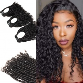 Elesis hair extensions new hairstyle double drawn thick bundles 3pcs small bouncy spring pixie curly remy human hair