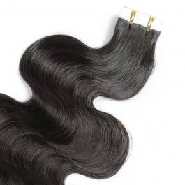 Natural black Body wave tape in virgin remy hair extensions 100grams-Tape02