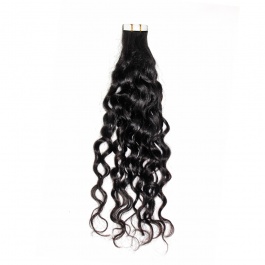 Natural black Water Wave tape in virgin remy hair extensions 1kg wholesale price-Tape12
