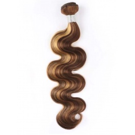Elesis  balayage highlight body wave weave 1bundle virgin remy hair piano color hair p4/27 brazilian hair