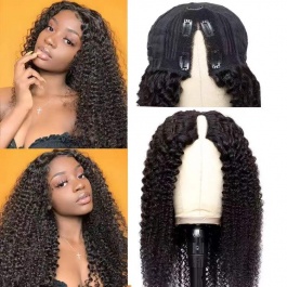 Elesis Virgin Hair  customize V-part Wig machine made raw hair wig -VP01