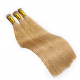 Elesis Virgin Hair double drawn raw hair I-tip straight hair color #27 brown hairextensions 100grams-ITIP27