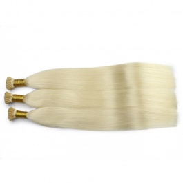 Elesis Virgin Hair double drawn raw hair I-tip straight hair color #60 light blonde hairextensions 100grams