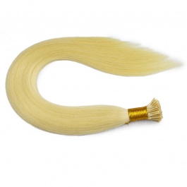 Elesis Virgin Hair double drawn raw hair I-tip straight hair color #613 blonde hairextensions 100grams