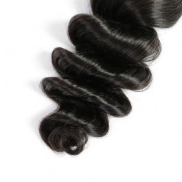 Natural black Loose curl virgin remy hair tape in extensions 40pieces-Tape07