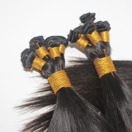 Elesis Virgin Hair Handtied weft raw hair extensions Straight natural color #1B