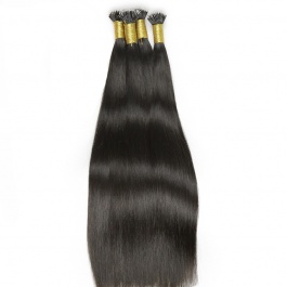 Elesis Virgin Hair Pre Bonded Nano Tip Hair Extensions Straight  Human Hair Natural Black Color #1B-Nano1B