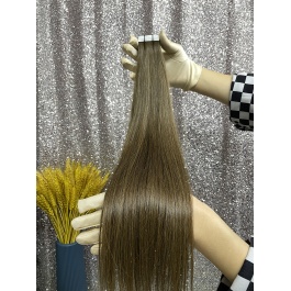 virgin hair grade quality tape in hair extensions medium brown color #5