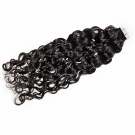 Elesis Double drawn  virgin remy hair tape in Italian Curly extensions 100grams-Tape14