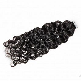 Elesis Double drawn  virgin remy hair tape in Italian Curly extensions 100grams-DTape4