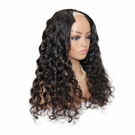 Elesis Virgin Hair  customize V-part Wig machine made raw hair wig -VP01