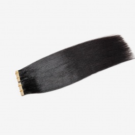 Natural black Yaki Straight virgin remy hair tape in extensions 50grams-Tape08