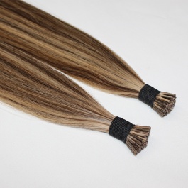 Elesis Virgin Hair double drawn virgin hair I-tip straight color #4/27highlight hairextensions 100grams-Dtip3