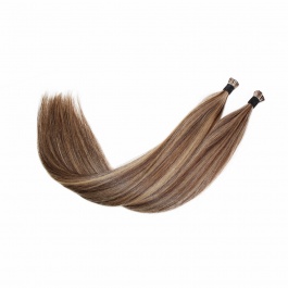 Elesis Virgin Hair double drawn virgin hair I-tip straight color #4/27highlight hairextensions 100grams-Dtip3
