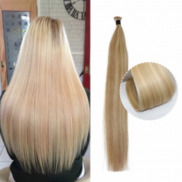 Elesis Virgin Hair double drawn virgin hair I-tip straight color #27/613 highlight hairextensions 100grams-Dtip4