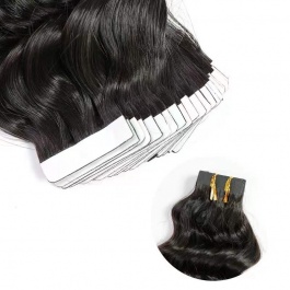 Elesis Double drawn virgin remy hair tape in Deep Wave  extensions 100grams-DTape3