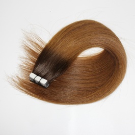 Virgin Remy Hair Tape in Extensions Dark brown with darkroot Toner #T26