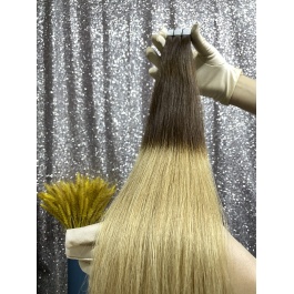 Virgin Remy Hair Tape in Extensions Dark brown Light brown Toner #5/23