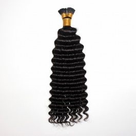 Elesis Virgin Hair Deep Wave I-tips hair extensions Virgin Remy Hair 100grams-Tip04