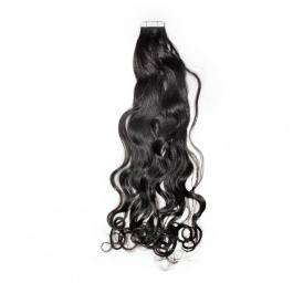 Natural black Natural Wave virgin remy hair tape in extensions 50grams-Tape10