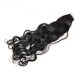 Natural black Natural Wave virgin remy hair tape in extensions 50grams-Tape10
