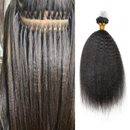 Virgin Remy Hair Brazilian Human Hair Micro Loop Hair 100 grams 1B Microlink Kinky Straight-Micro5