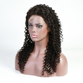 Elesis Virgin Hair deep curly Brazilian virgin human hair Frontal lace wig 150% density