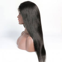 Elesis 100% virgin hair Straight human hair wig 13x4 Frontal Glueless wig 150% density