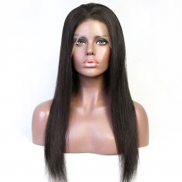 Elesis 100% virgin hair Straight human hair wig 13x4 Frontal Glueless wig 150% density
