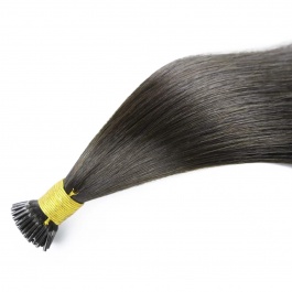 Elesis Virgin Hair double drawn raw hair I-tip straight hair Jet Black color #1 hairextensions 100grams