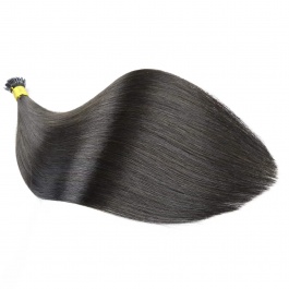 Elesis Virgin Hair double drawn raw hair I-tip straight hair Jet Black color #1 hairextensions 100grams
