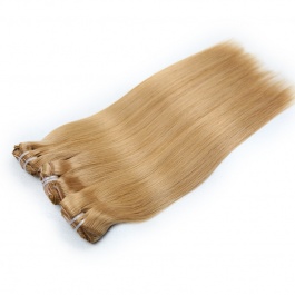 Elesis Virgin hair raw hair color #27 clip in Straight  extensions 120grams full 8pcs/set