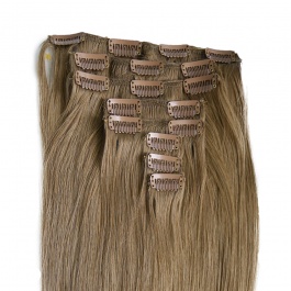 Elesis Virgin hair raw hair color #6 clip in Straight  extensions 120grams full 8pcs/set