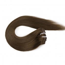 Elesis Virgin hair raw hair color #4 clip in Straight  extensions 120grams full 8pcs/set