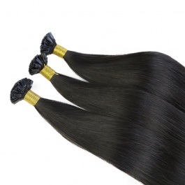 Elesis Virgin Hair Straight Flat tips Raw hair extensions k-tips  color #1B 100grams