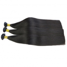 Elesis Virgin Hair Straight Flat tips Raw hair extensions k-tips  color #1B 100grams