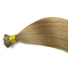Elesis Virgin Hair double drawn raw hair I-tip straight hair color #6 hairextensions 100grams